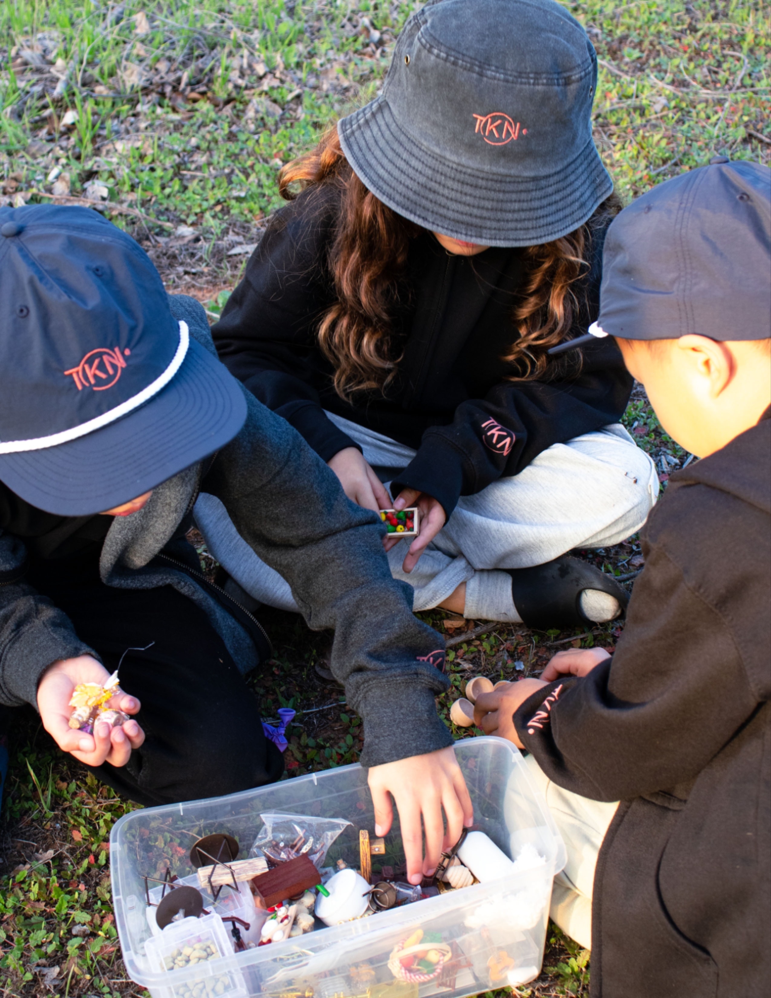 Families at a creative workshop